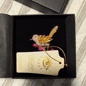 EYE CANDY LOS ANGELES BIRD GOLD TONE CZ RING ADJUSTABLE